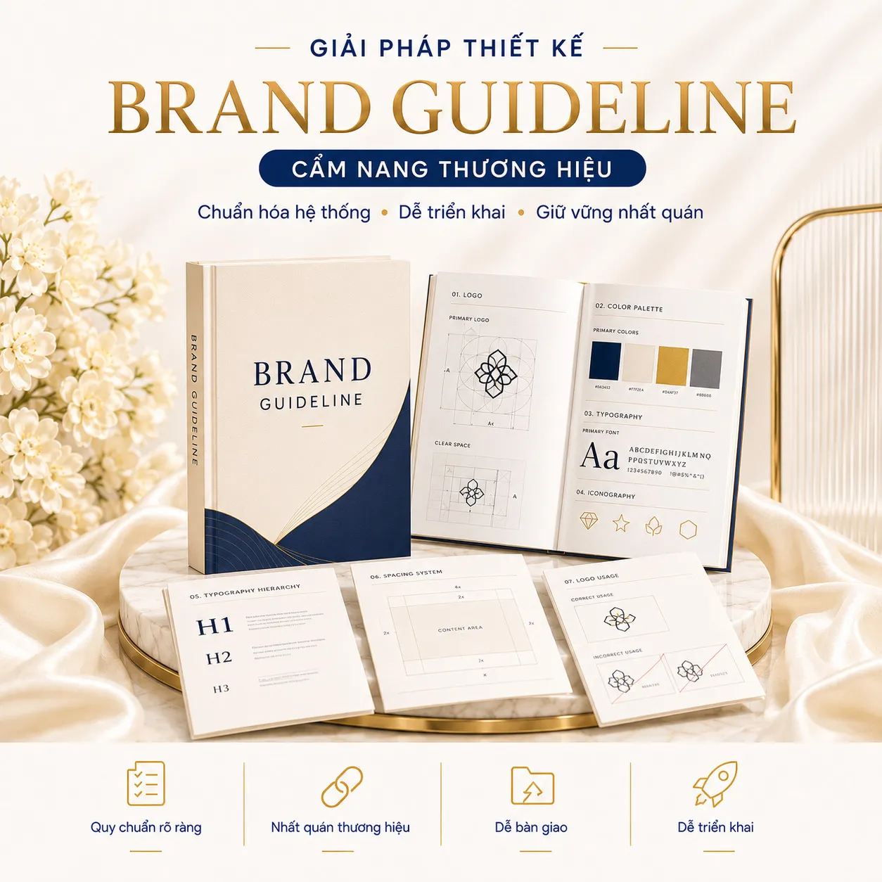 Giải pháp thiết kế brand guideline, cẩm nang thương hiệu chuẩn hóa