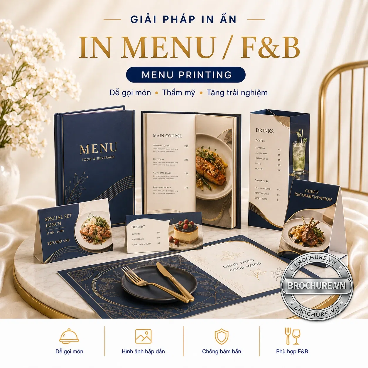 In menu F&B