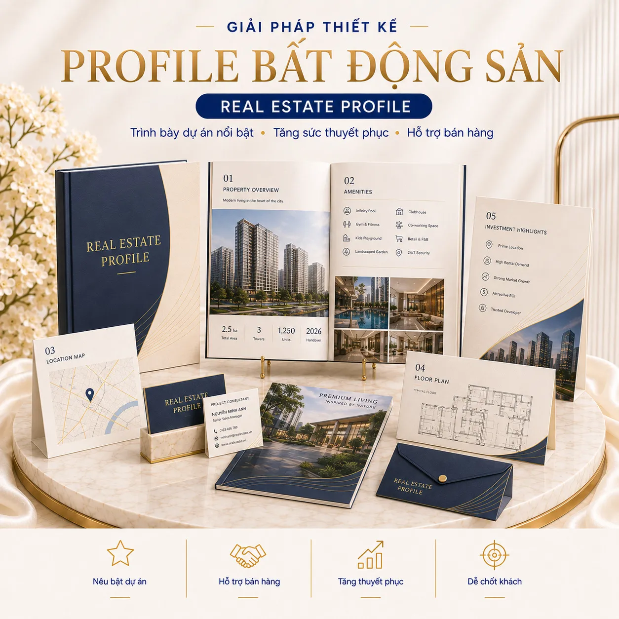 Giải pháp thiết kế profile bất động sản sang trọng