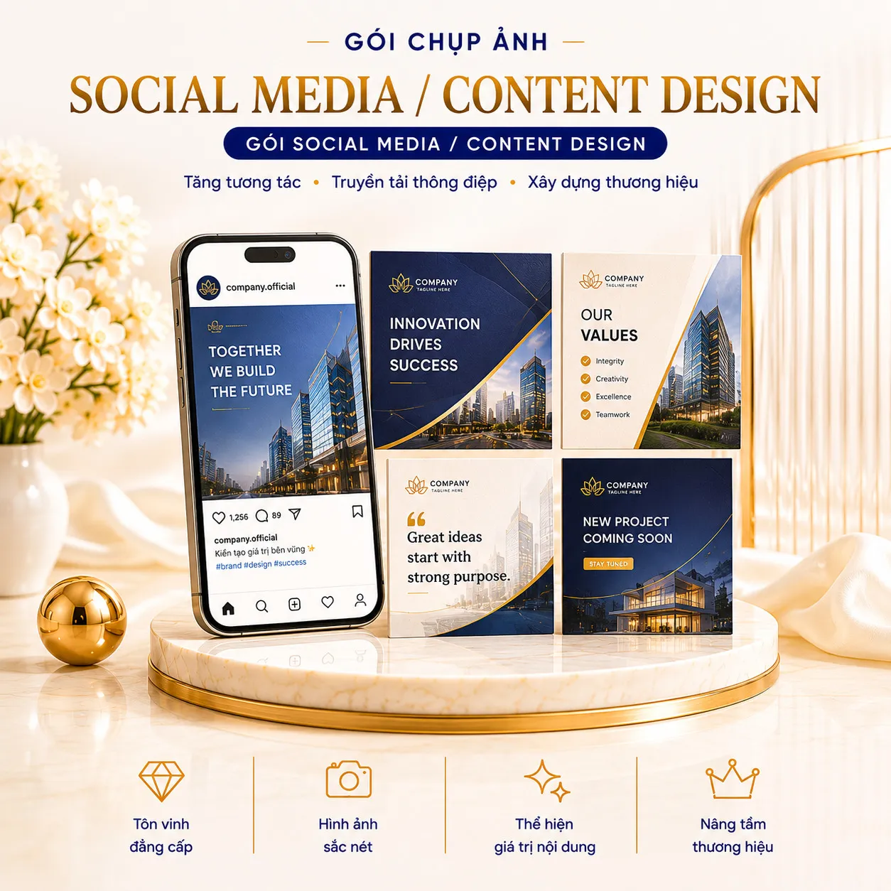 Giải pháp thiết kế social media content đồng bộ thương hiệu