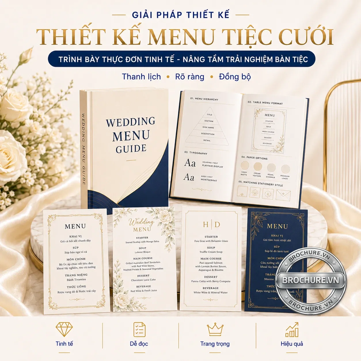Thiết kế menu tiệc cưới