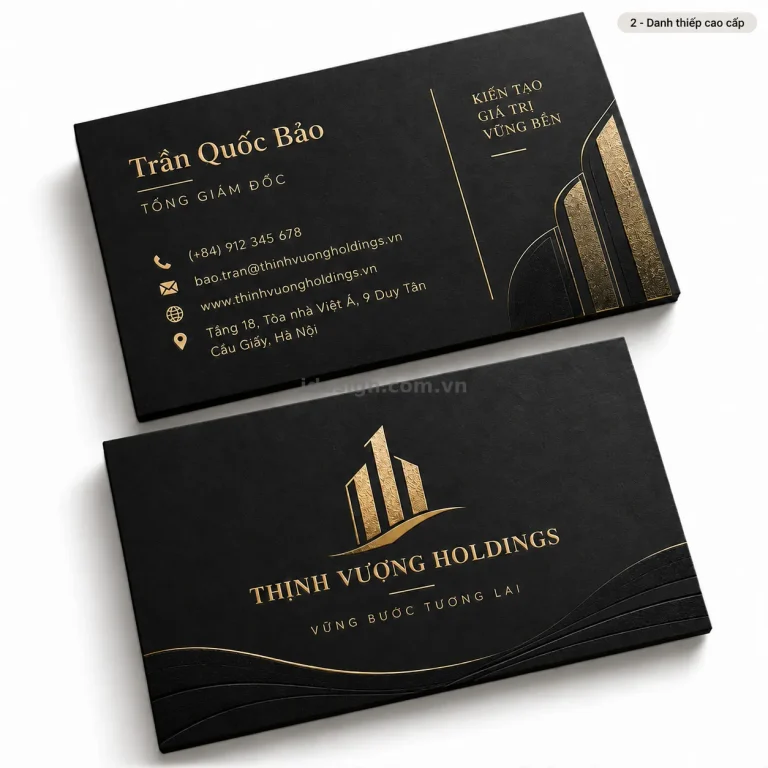 Thiết kế danh thiếp ceo ép kim cao cấp chuyên nghiệp với bố cục thương hiệu rõ ràng