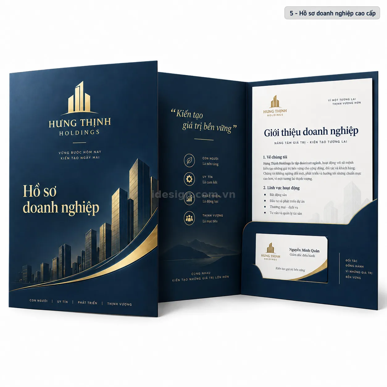 Thiết kế hồ sơ năng lực công ty cao cấp chuyên nghiệp với bố cục thương hiệu rõ ràng