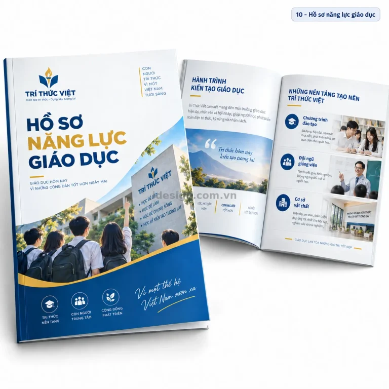 Thiết kế hồ sơ năng lực giáo dục chuyên nghiệp với bố cục thương hiệu rõ ràng