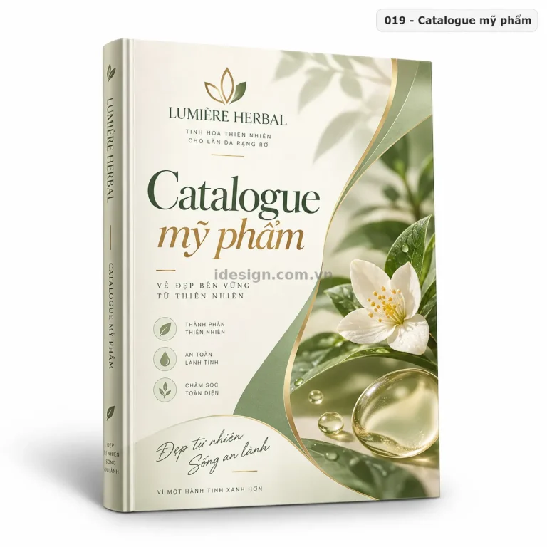 Thiết kế catalogue mỹ phẩm chuyên nghiệp với bố cục thương hiệu rõ ràng
