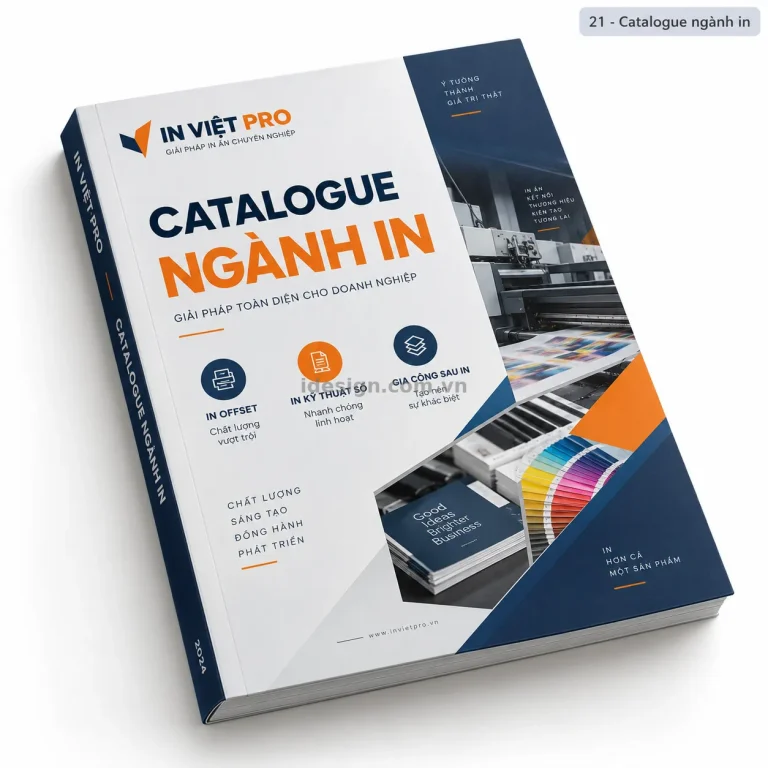 Thiết kế catalogue ngành in chuyên nghiệp với bố cục thương hiệu rõ ràng