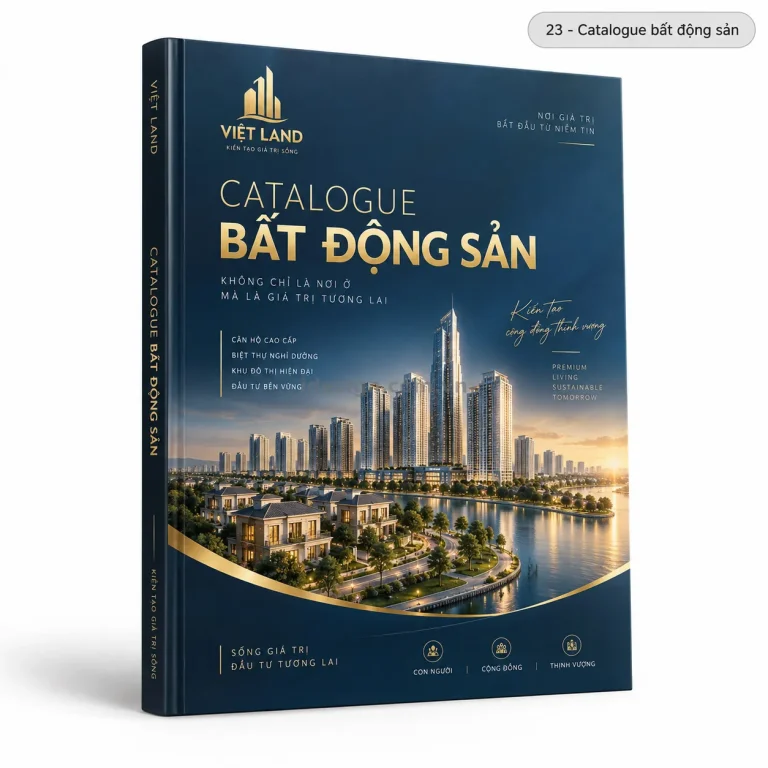 Thiết kế catalogue bất động sản chuyên nghiệp với bố cục thương hiệu rõ ràng