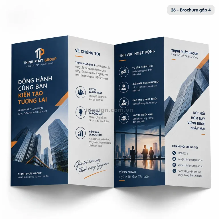 Thiết kế brochure doanh nghiệp – marketing chuyên nghiệp với bố cục thương hiệu rõ ràng