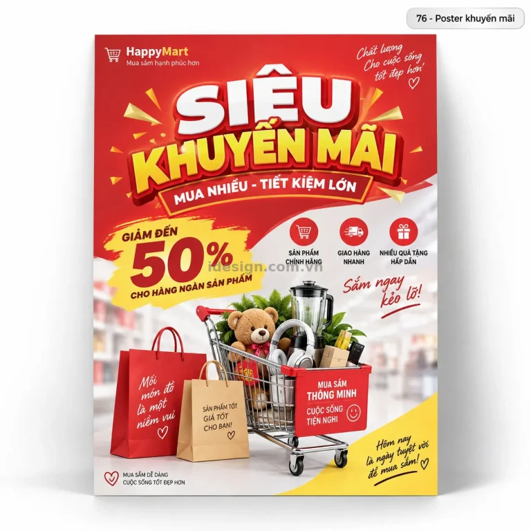 Thiết kế tờ rơi khuyến mãi chuyên nghiệp với bố cục thương hiệu rõ ràng
