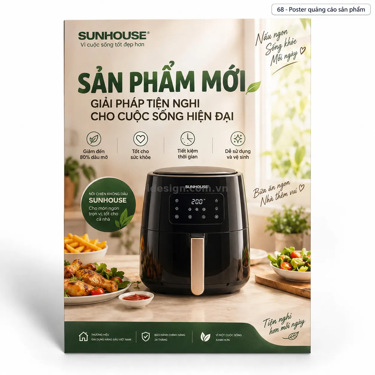 Thiết kế poster quảng cáo sản phẩm chuyên nghiệp với bố cục thương hiệu rõ ràng