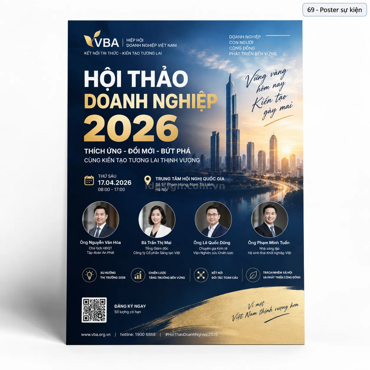 Thiết kế poster sự kiện chuyên nghiệp với bố cục thương hiệu rõ ràng