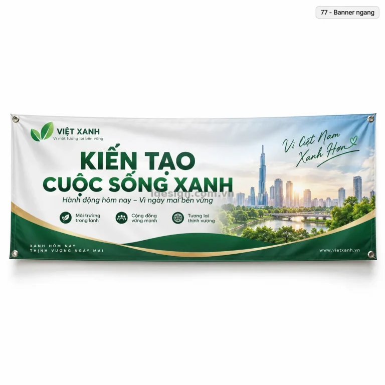 Thiết kế banner ngang chuyên nghiệp với bố cục thương hiệu rõ ràng