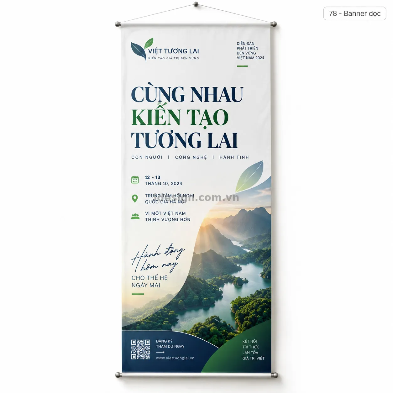 Thiết kế banner dọc chuyên nghiệp với bố cục thương hiệu rõ ràng