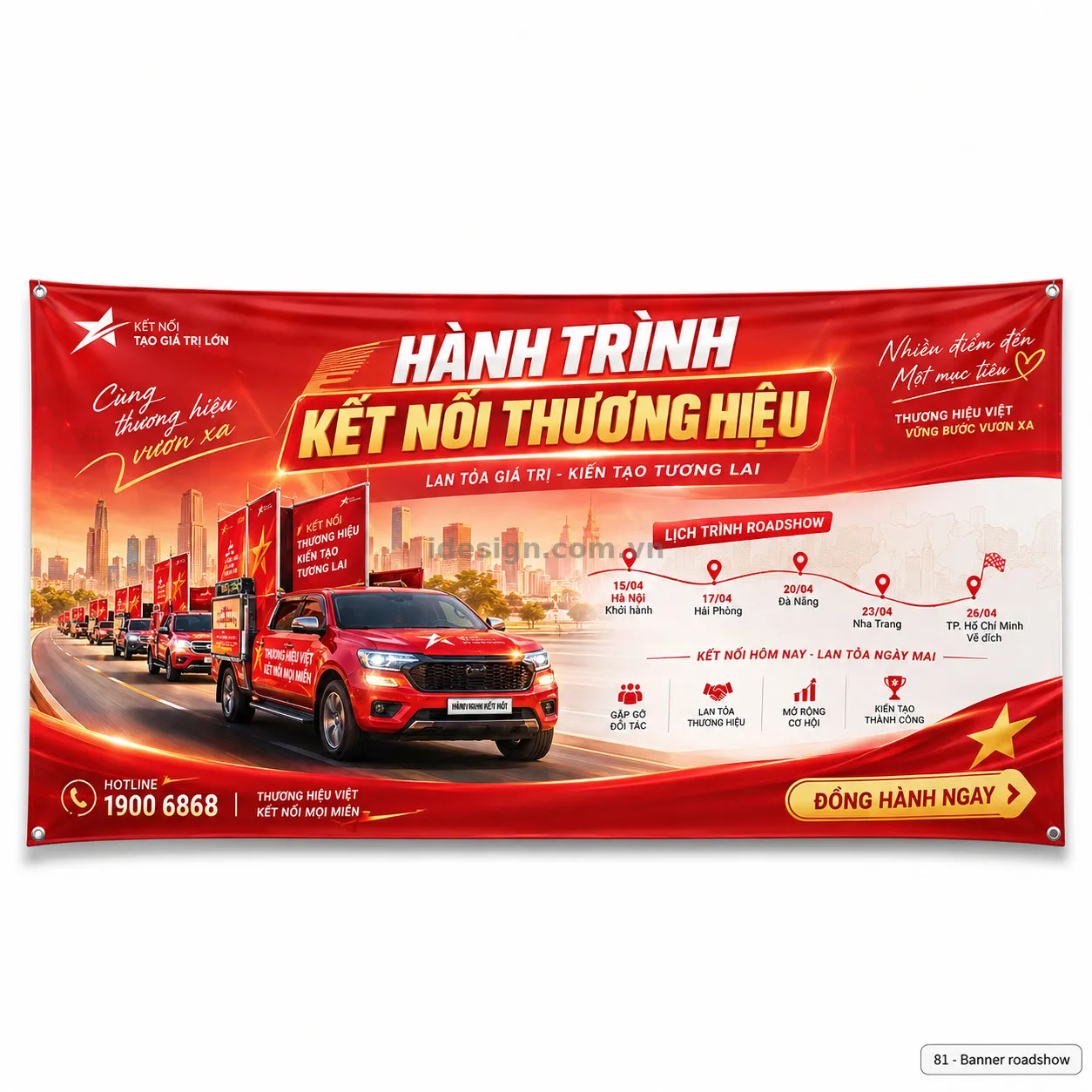 Thiết kế banner roadshow chuyên nghiệp với bố cục thương hiệu rõ ràng